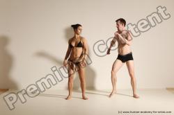 Woman - Man White Average Short Brown Dancing Dynamic poses Academic